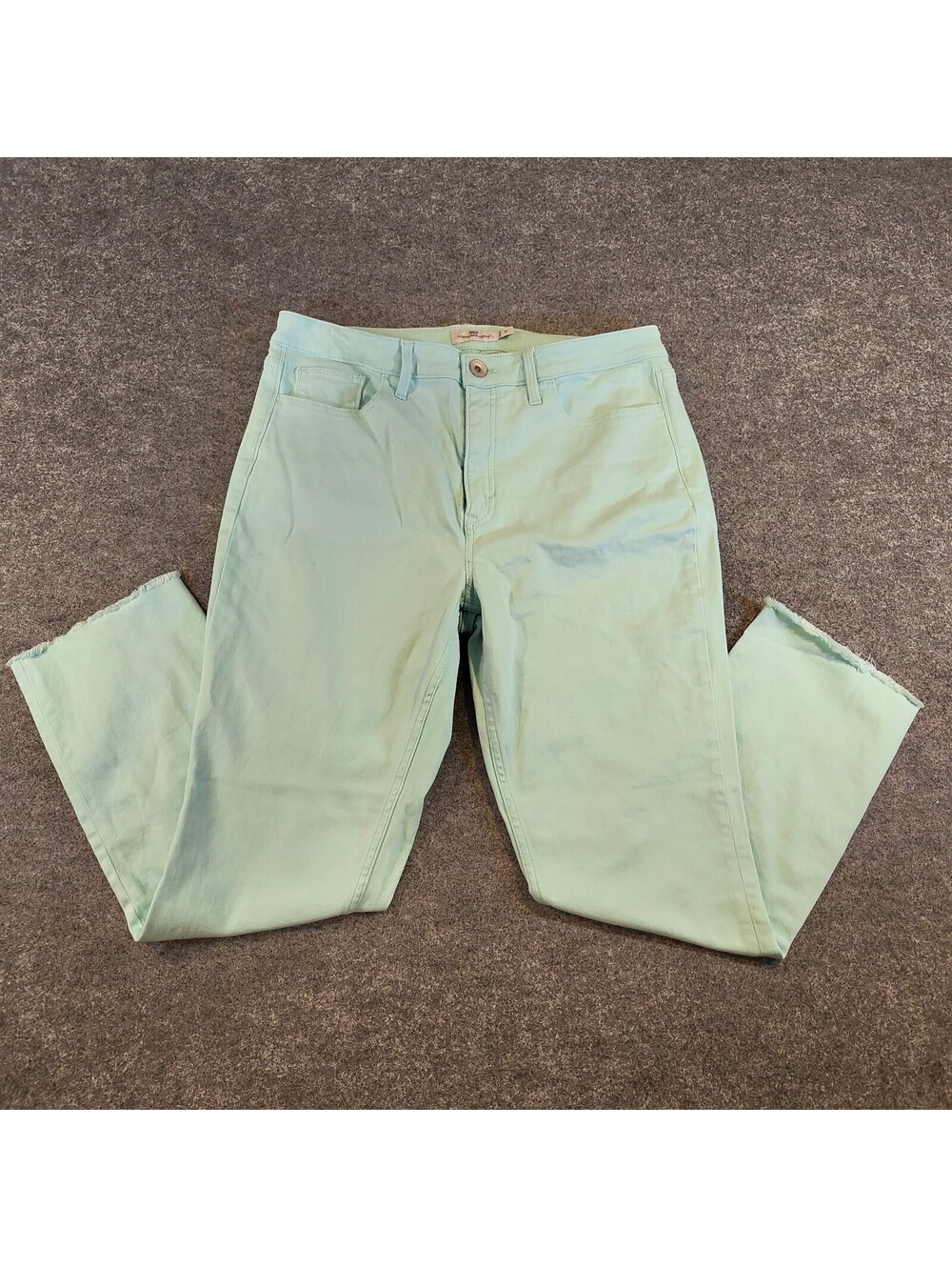 Vineyard Vines Mint Green Colored Denim Jeans Raw Hem Size 31